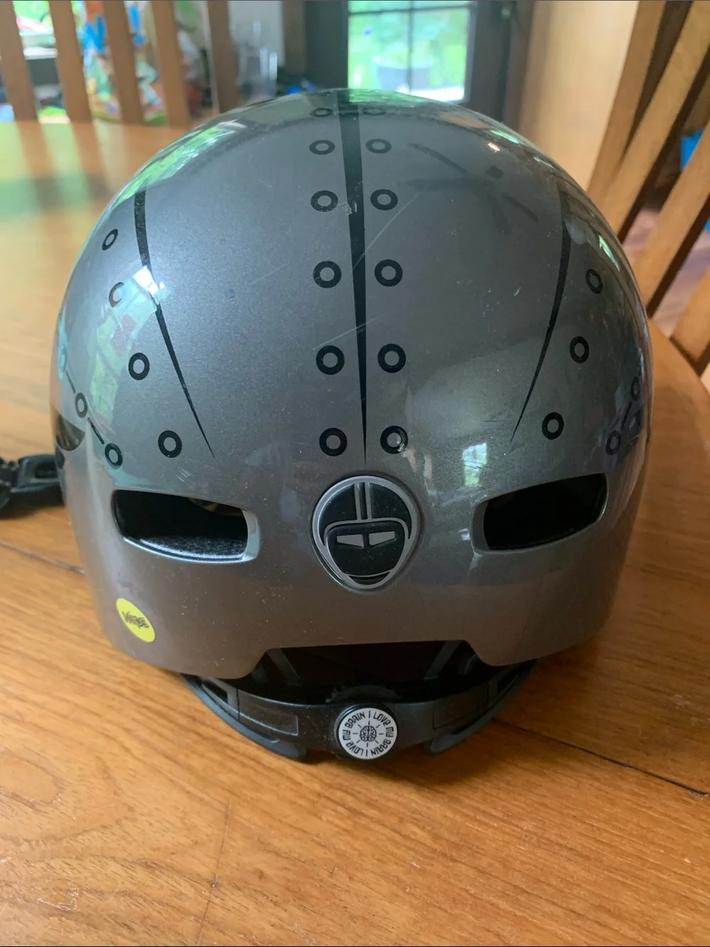 Nutcase Grey Helmet with Neon Green Accents size Y